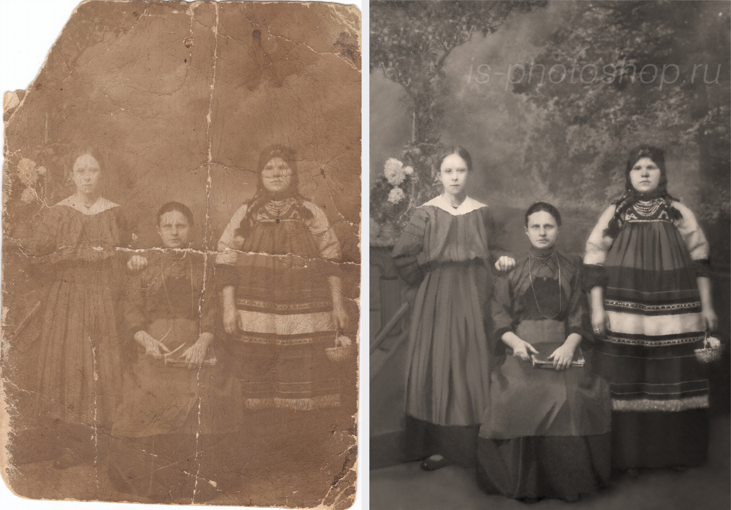 Отреставрировать фото 100 летней давности